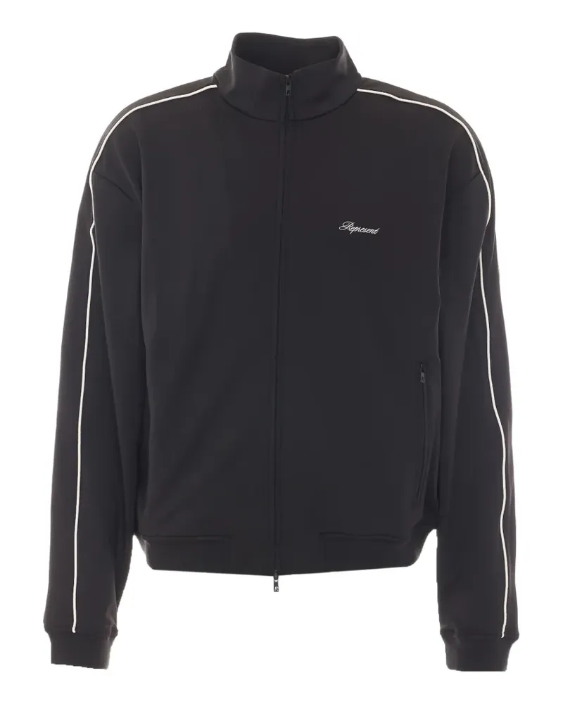 REPRESENT embroidered-logo piped-detail track jacket - Schwarz Schwarz