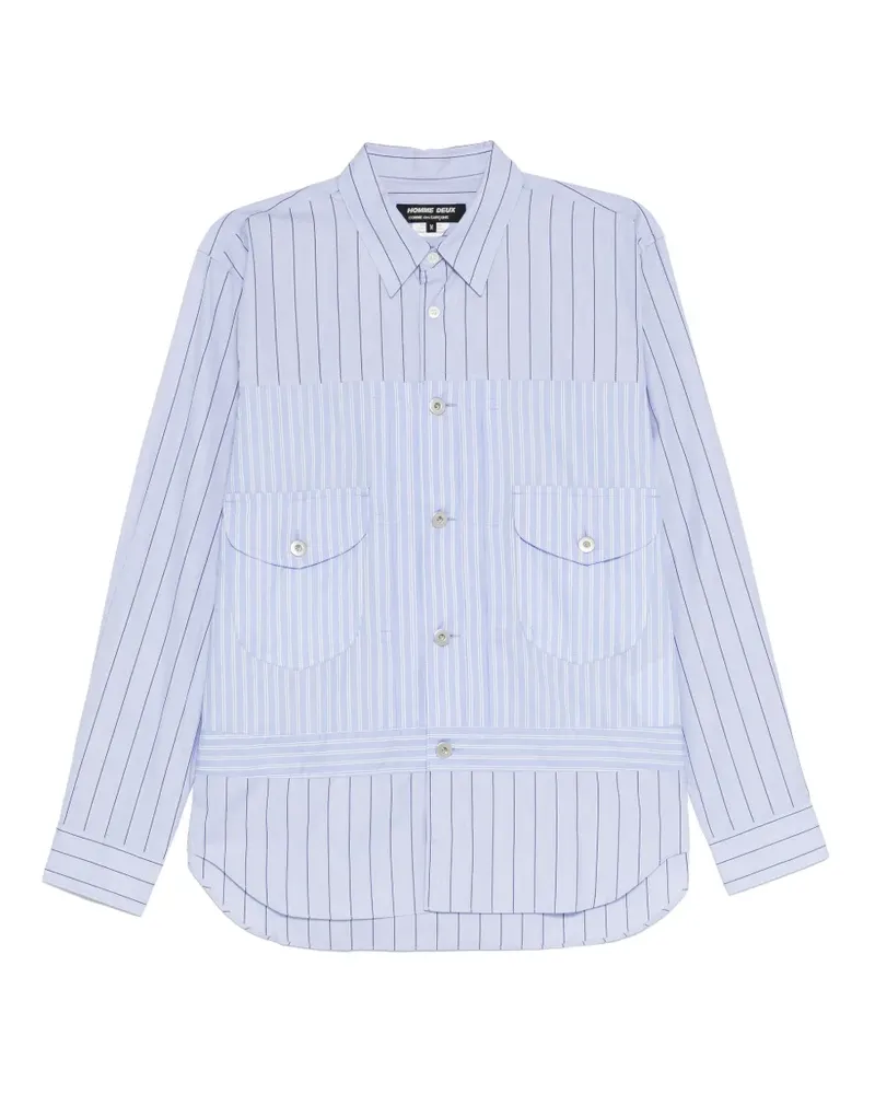 Comme des Garçons panelled stripe shirt - Blau Blau