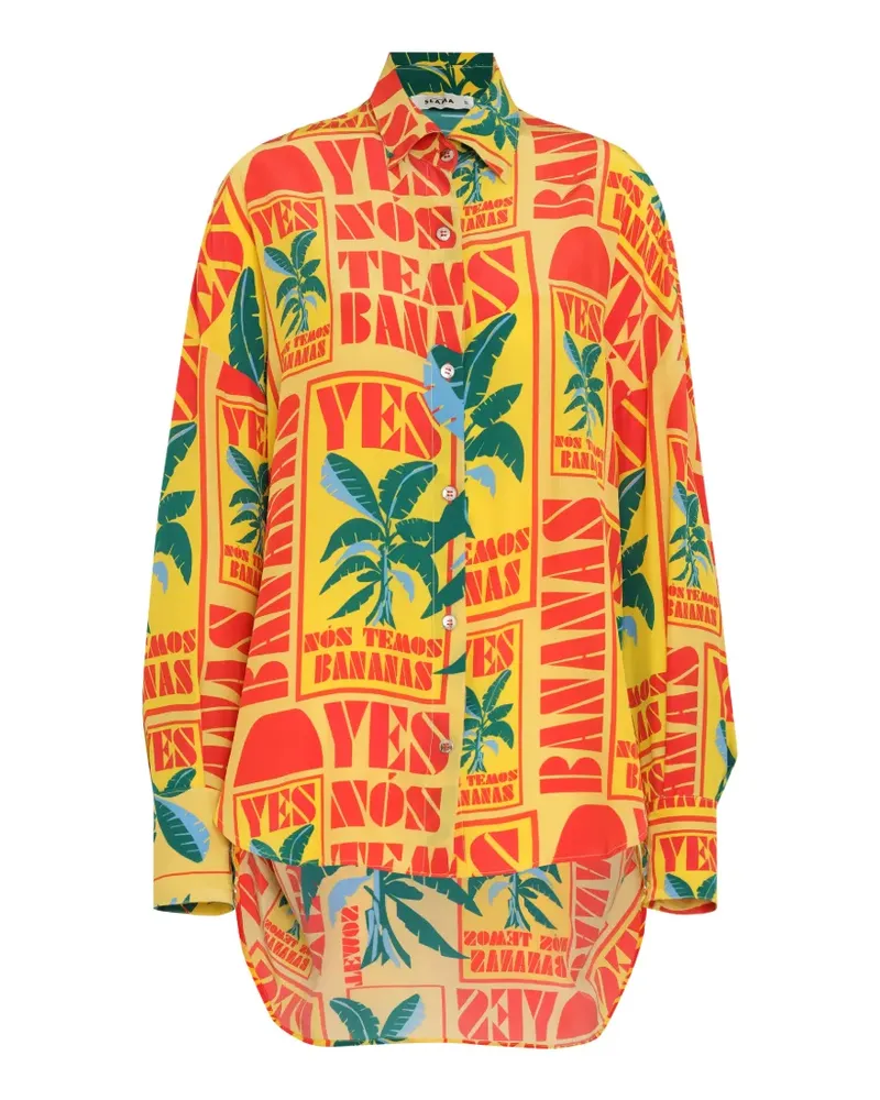 Amir Slama Hemd mit Bananen-Print - Gelb Gelb
