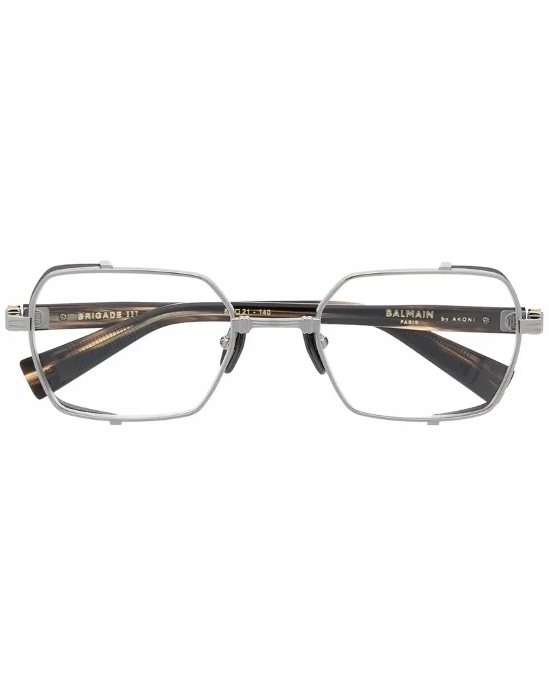 Balmain Eckige Brigade Brille - Braun Braun