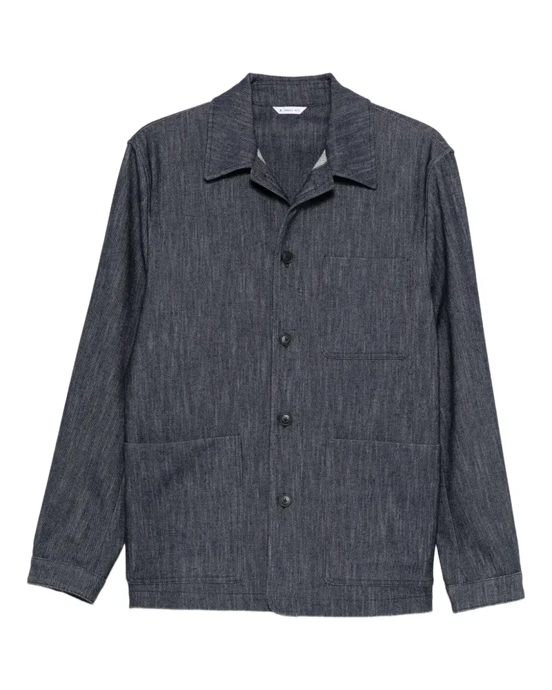 Manuel Ritz Hemdjacke mit aufgesetzten Taschen - Blau Blau