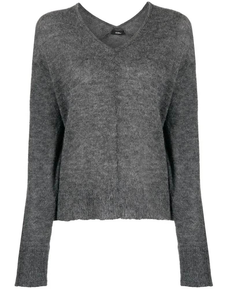 GOEN.J Strickpullover mit V-Ausschnitt - Grau Grau