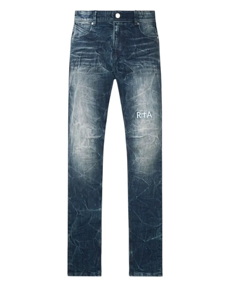 RTA Clayton logo embroidered jeans - Blau Blau