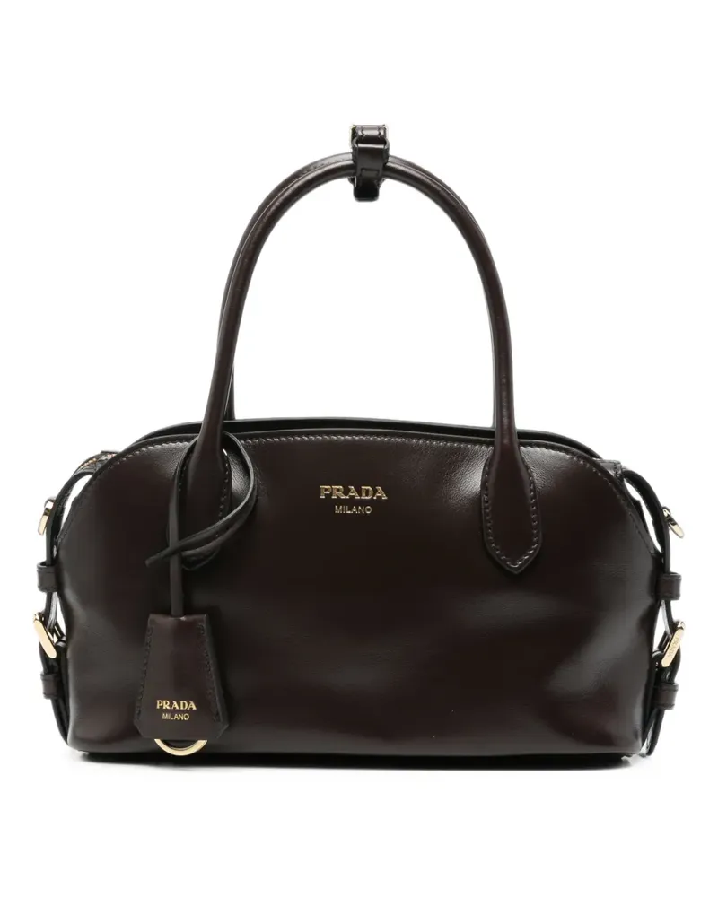Prada logo-print leather tote bag - Braun Braun