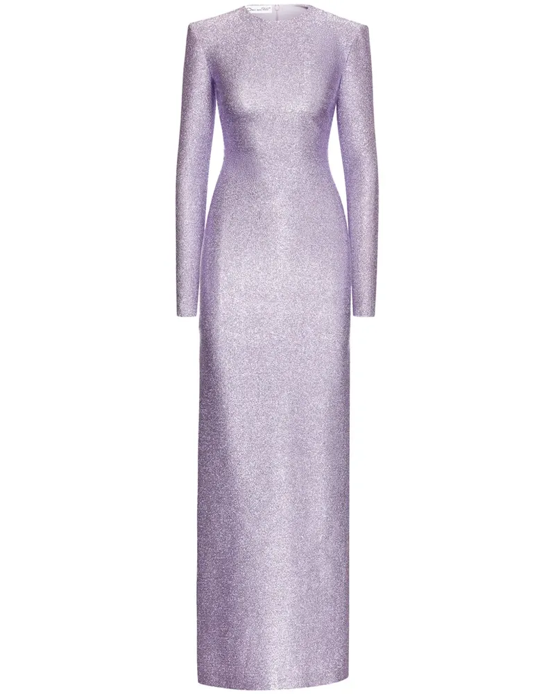 Oscar de la Renta Maxikleid mit Lamé-Effekt - Violett Violett