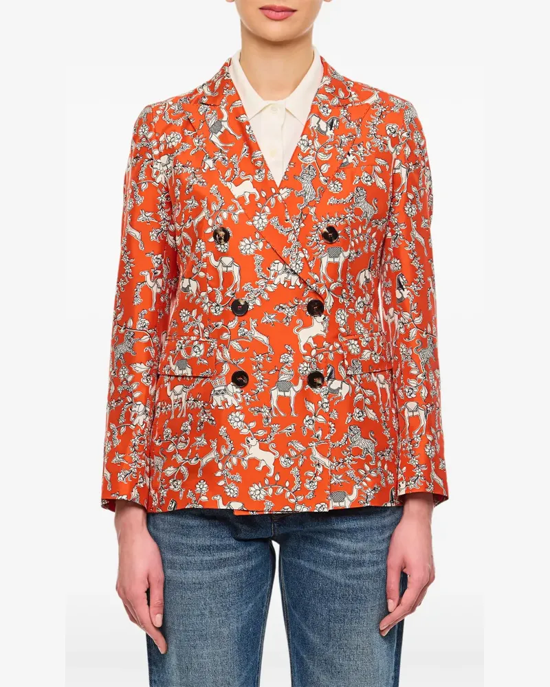 Alberto Biani Sakko mit grafischem Print - Orange Orange