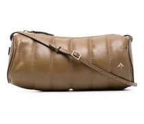 Gesteppte Cylinder Handtasche - Braun