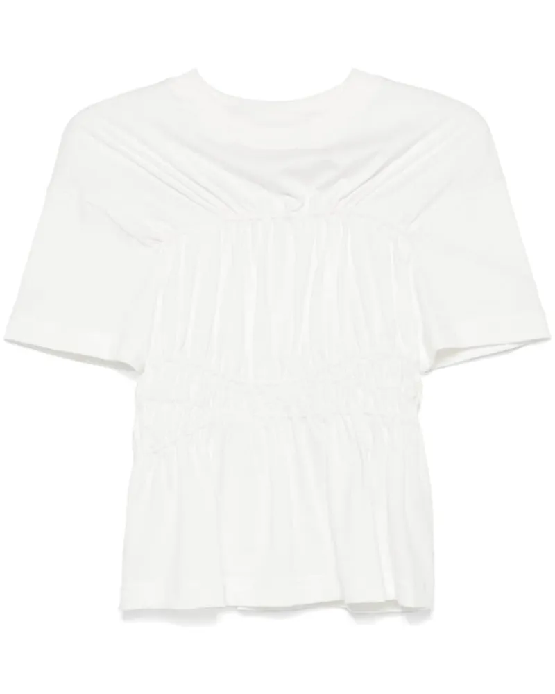 Alexander McQueen T-Shirt mit gerafftem Detail - Weiß Weiß