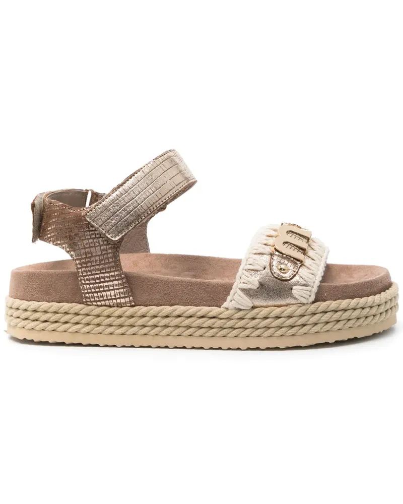 Mou Rope Sandalen mit Logo - Gold Gold