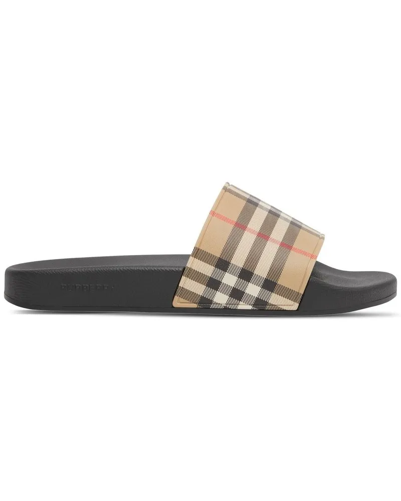 Burberry Pantoletten mit Check - Nude Nude