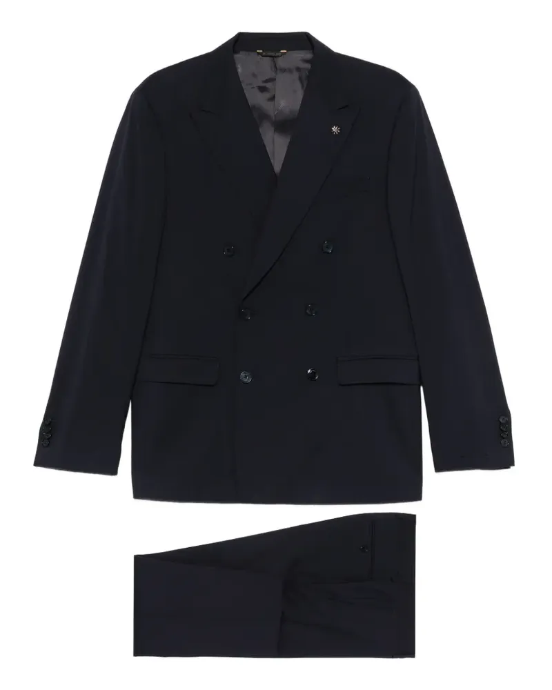 Manuel Ritz Doppelreihiger Anzug - Blau Blau