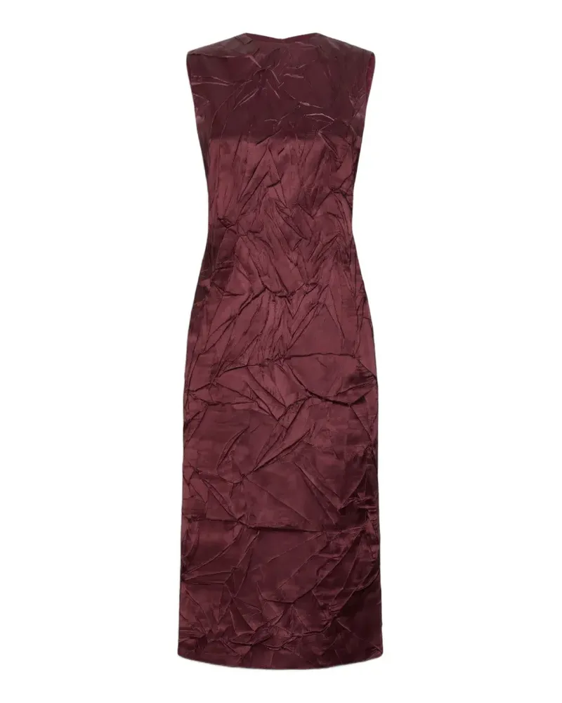 Max Mara Seidenkleid in Knitteroptik - Rot Rot