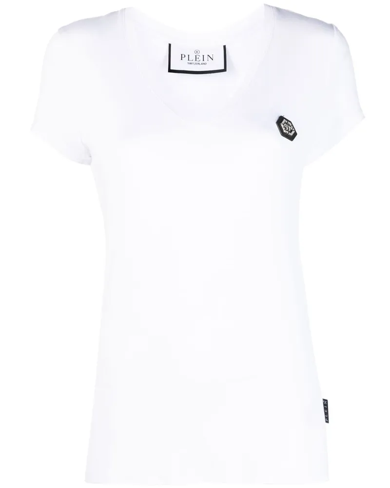 Philipp Plein T-Shirt mit V-Ausschnitt - Weiß Weiß