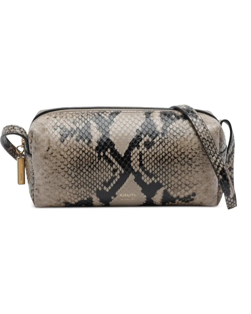 KHAITE Mini Kye python-print mini shoulder bag - Braun Braun