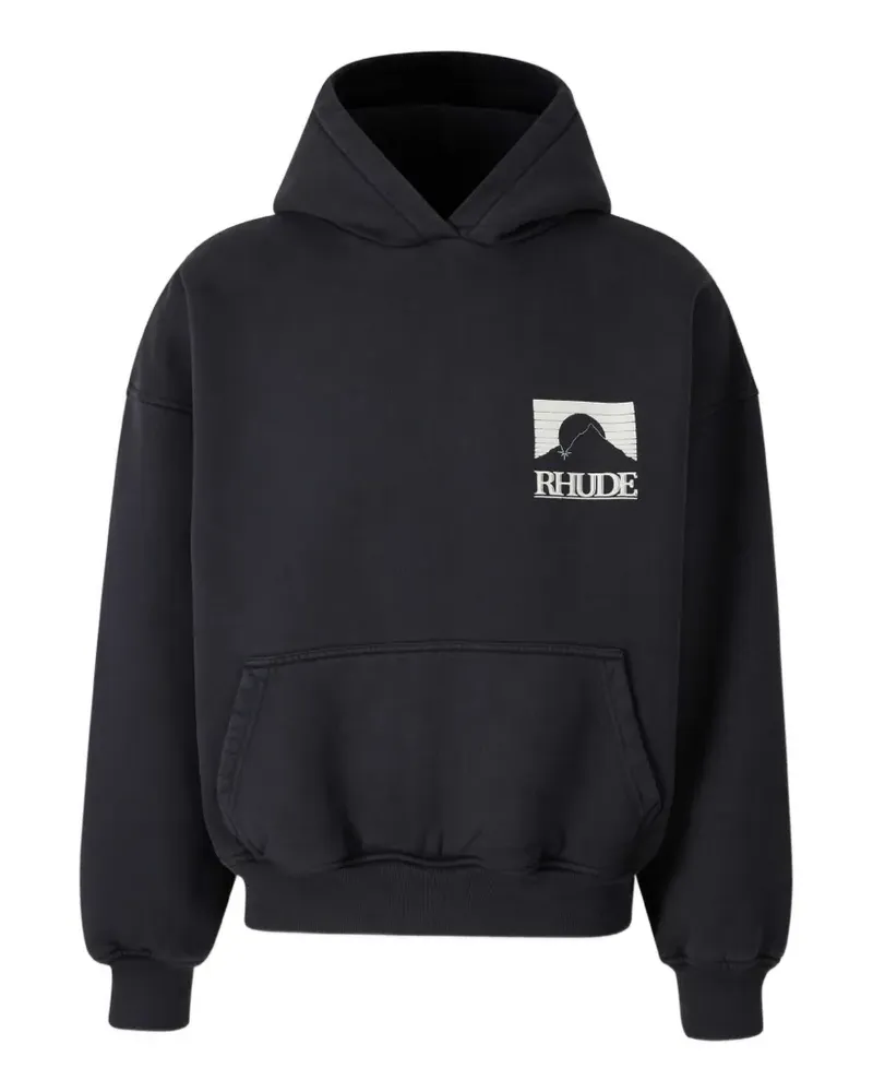 RHUDE graphic-print hoodie - Schwarz Schwarz