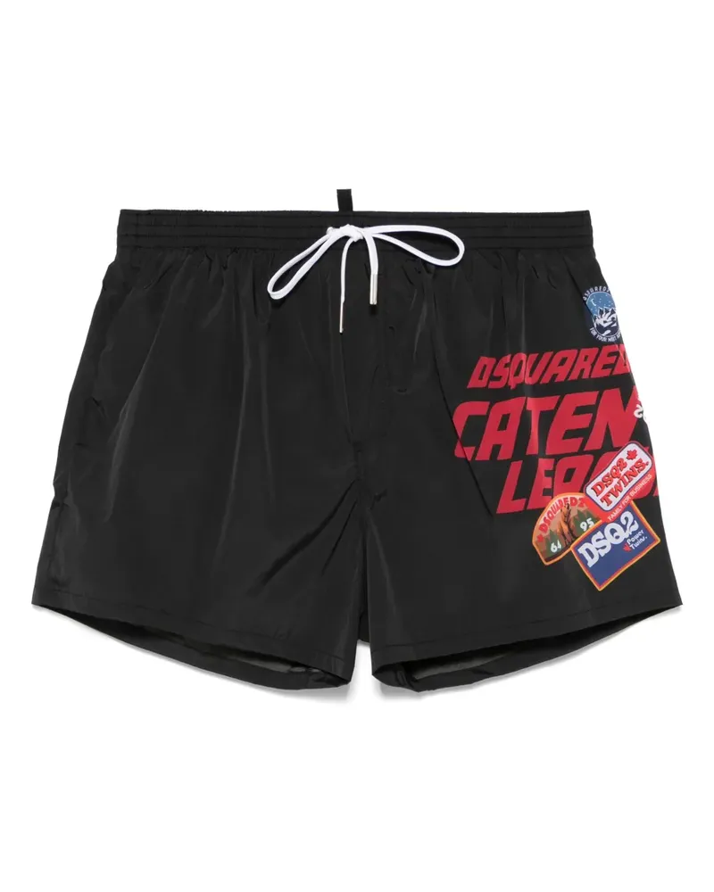 Dsquared2 Badeshorts mit Logo-Print - Schwarz Schwarz