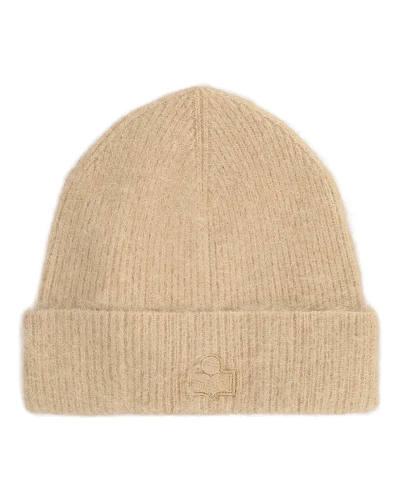 Isabel Marant Gerippte Beanie mit Logo - Nude Nude