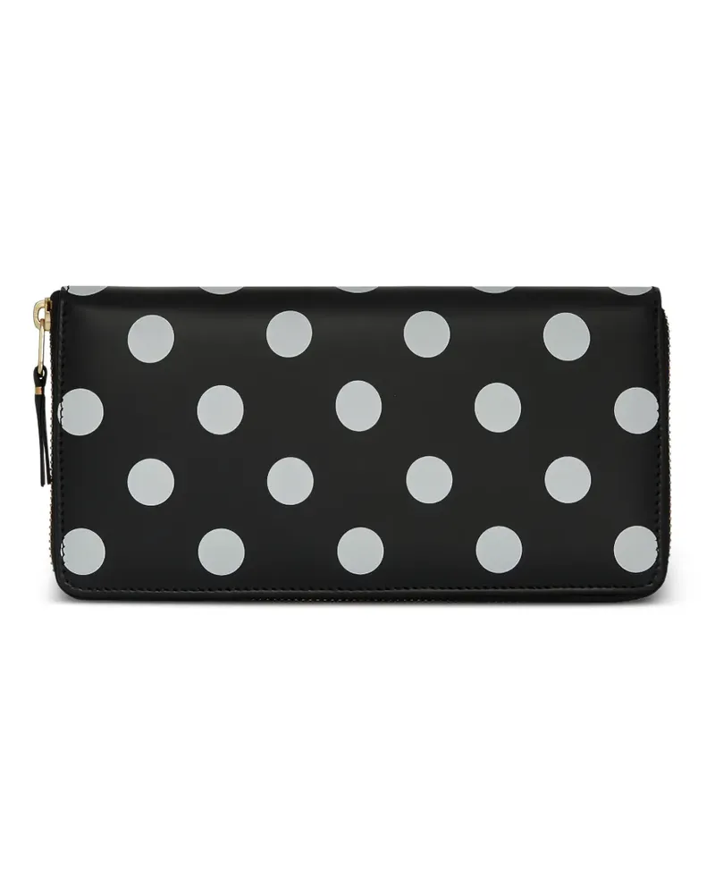 Comme des Garçons polka dot-print leather wallet - Schwarz Schwarz