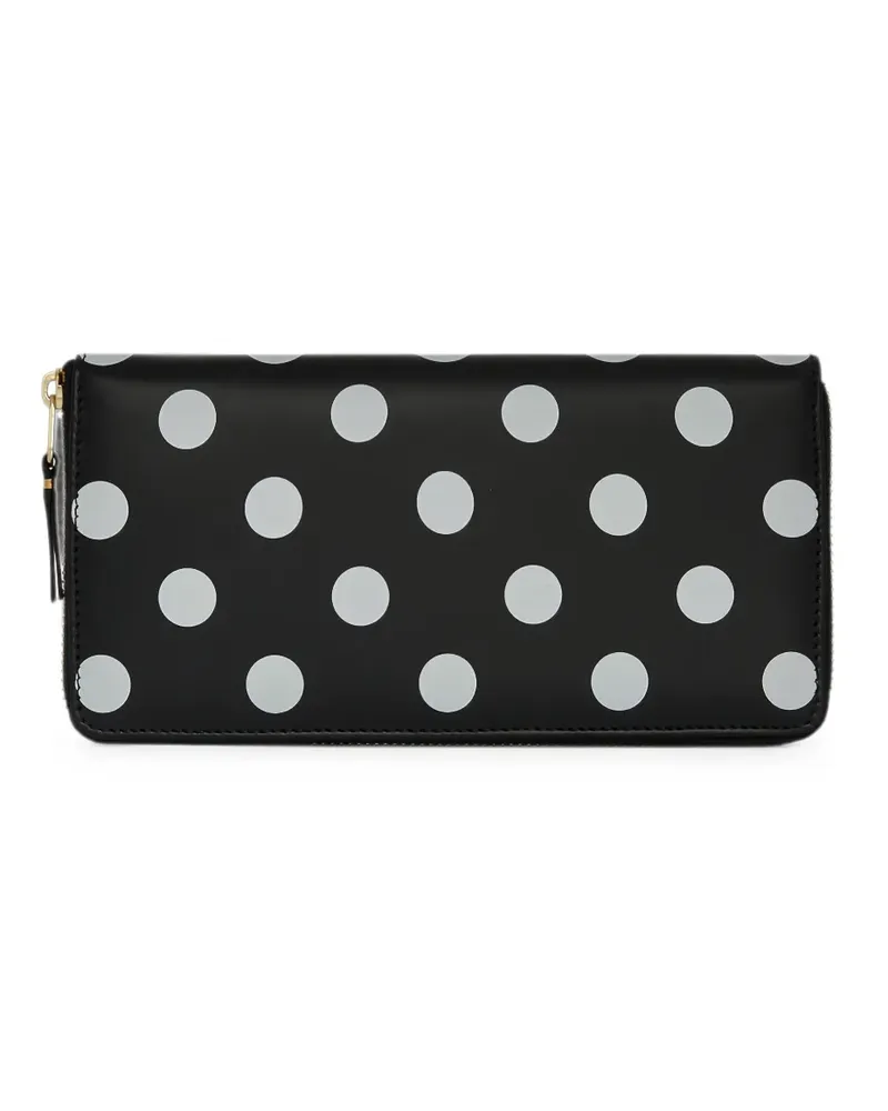 Comme des Garçons polka dot-print leather wallet - Schwarz Schwarz