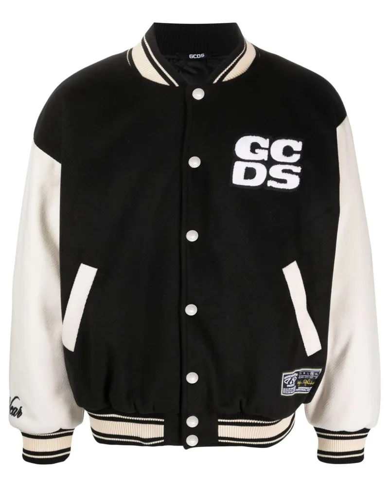 GCDS Bomberjacke mit Logo-Patch - Schwarz Schwarz