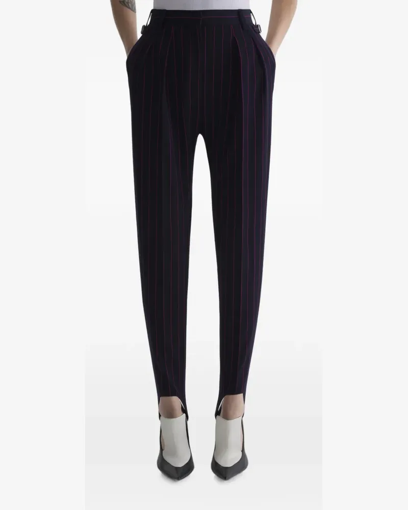 Thierry Mugler Karottenhose mit Nadelstreifen - Blau Blau