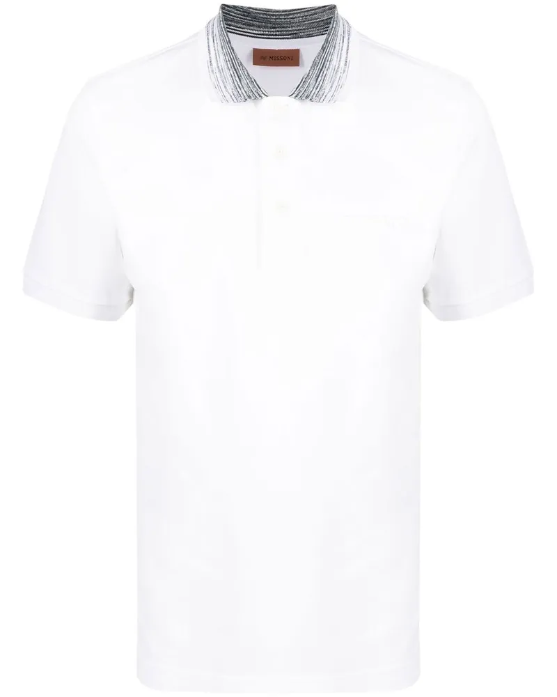 Missoni Poloshirt mit gemustertem Kragen - Weiß Weiß