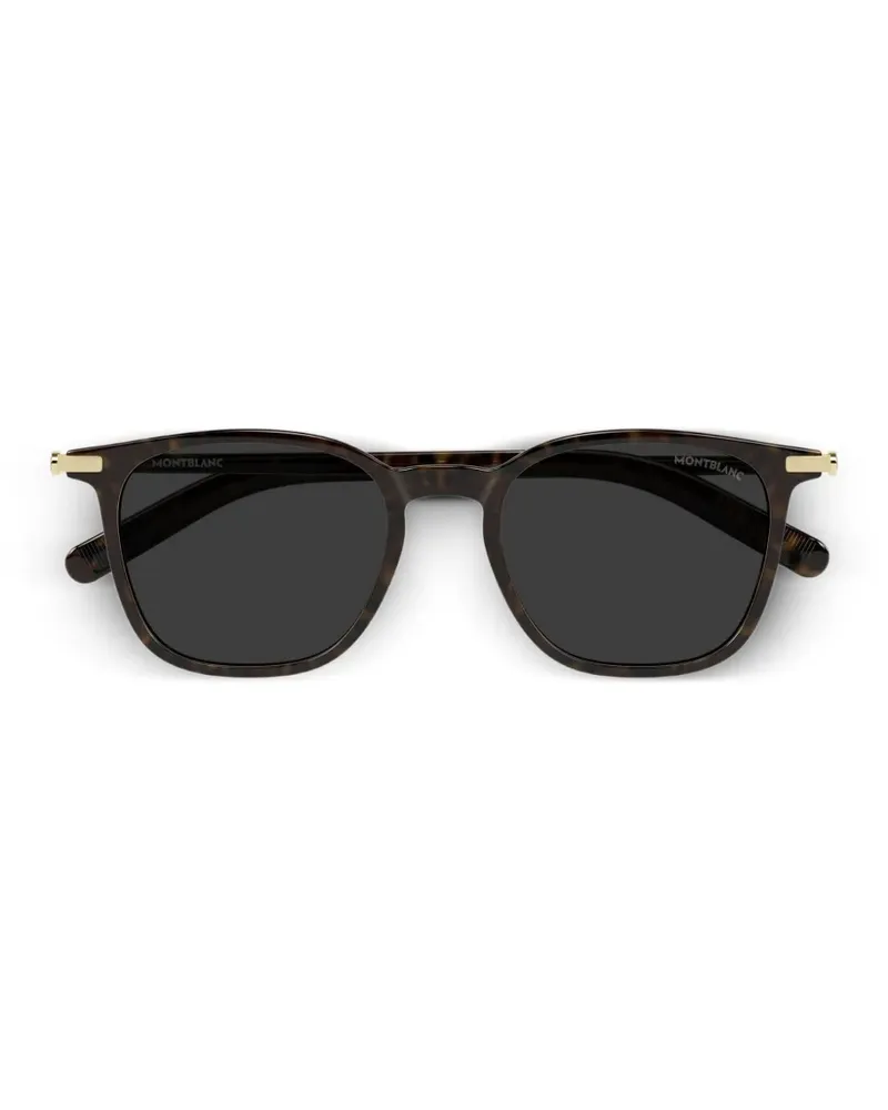Montblanc tortoiseshell-effect square-frame sunglasses - Braun Braun