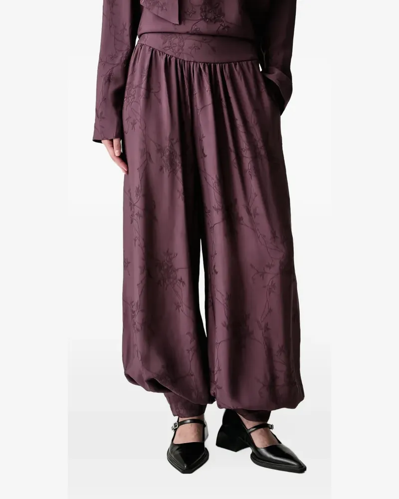 Stine Goya floral-jacquard balloon trousers - Rot Rot