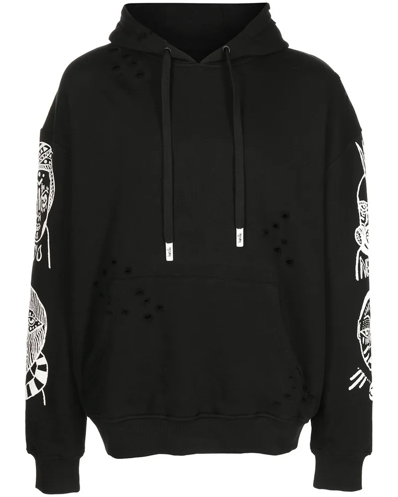 Haculla Hoodie im Distressed-Look Schwarz