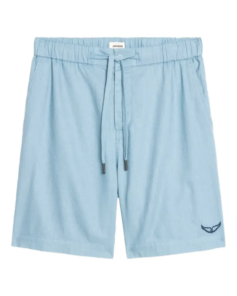 Zadig & Voltaire Pany drawstring-waist logo-embroidered shorts - Blau Blau