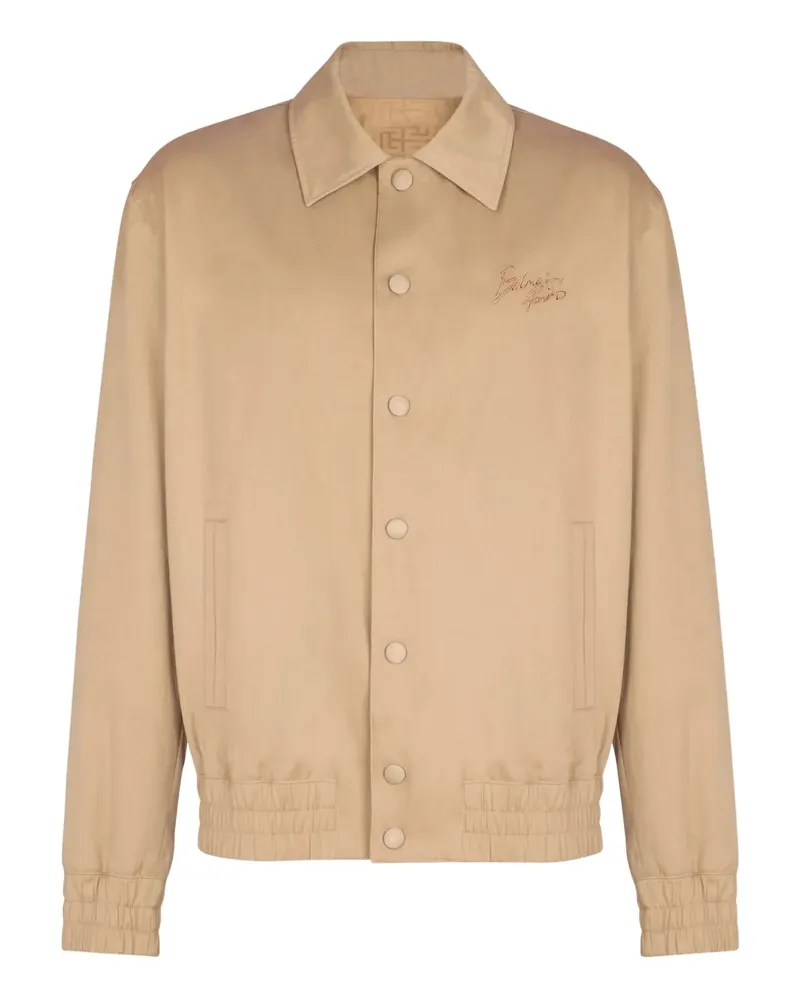 Balmain Bomberjacke aus Canvas - Nude Nude