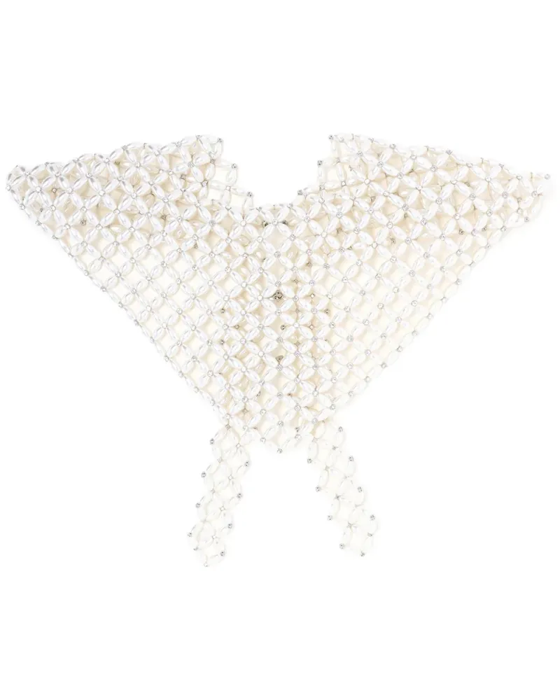 Simone Rocha Schal mit Perlen - Weiß Weiß