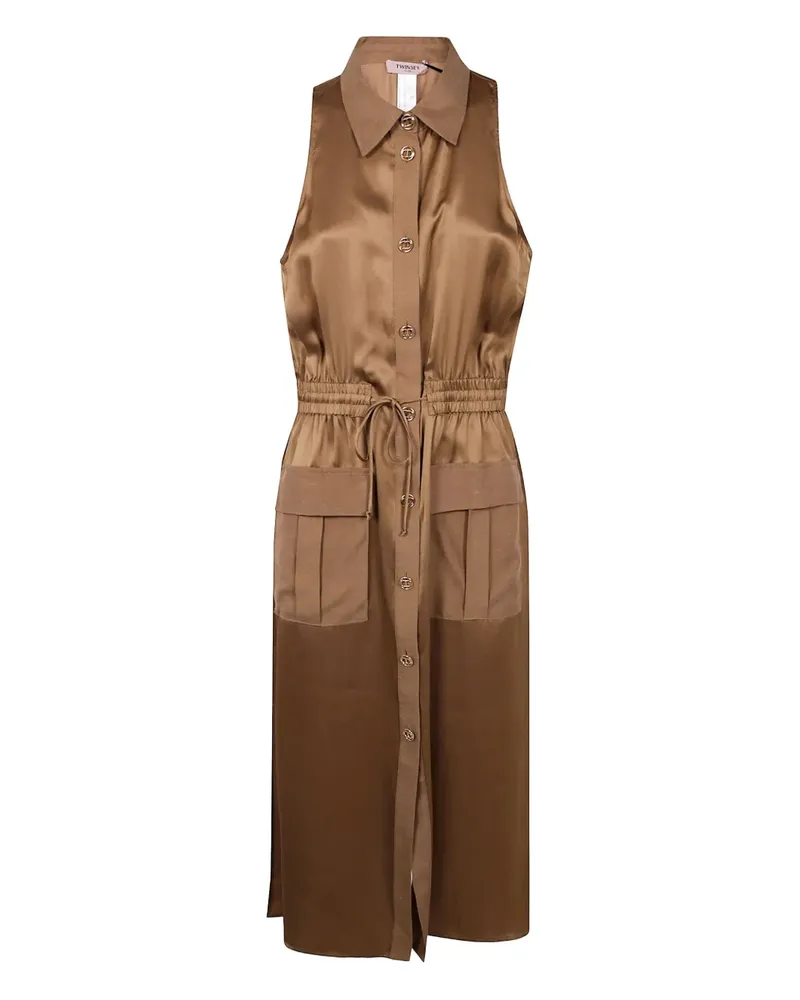 Twin-Set Hemdkleid mit Knopfleiste - Gold Gold