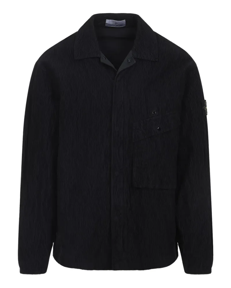 Stone Island Hemd aus Cord mit aufgesetzter Tasche - Schwarz Schwarz