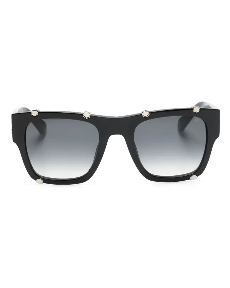 Philipp Plein Icon Hexagon Sonnenbrille - Schwarz Schwarz