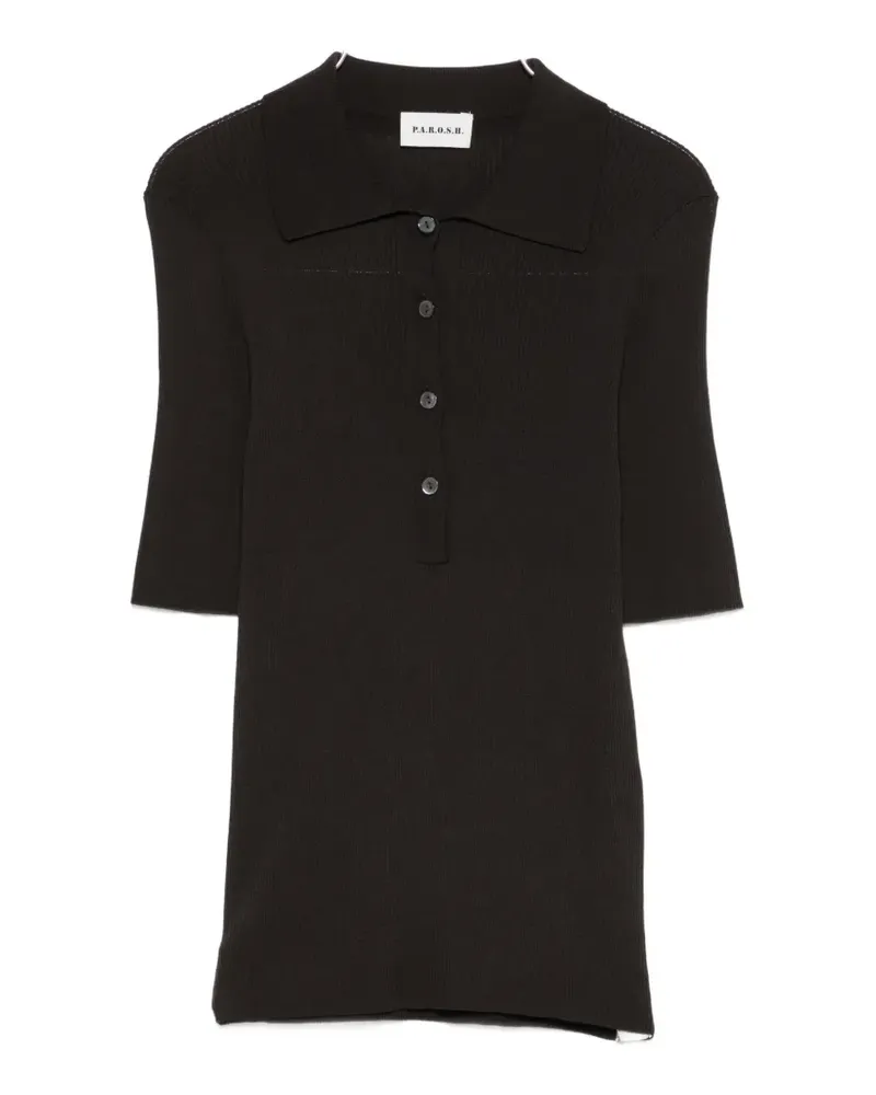 P.A.R.O.S.H. buttoned knitted polo shirt - Braun Braun