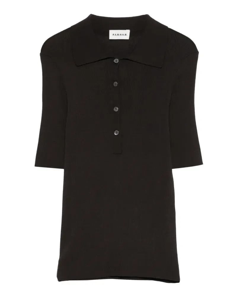 P.A.R.O.S.H. P.A.R.O H. Gestricktes Poloshirt - Braun Braun