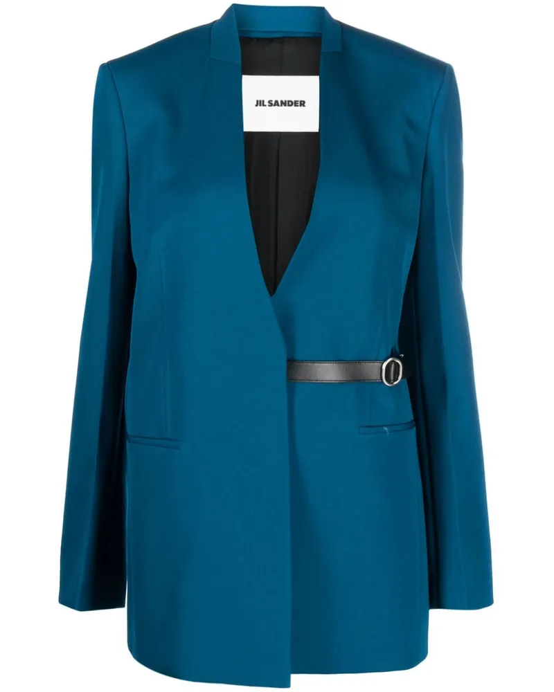 Jil Sander Einreihiger Blazer - Blau Blau