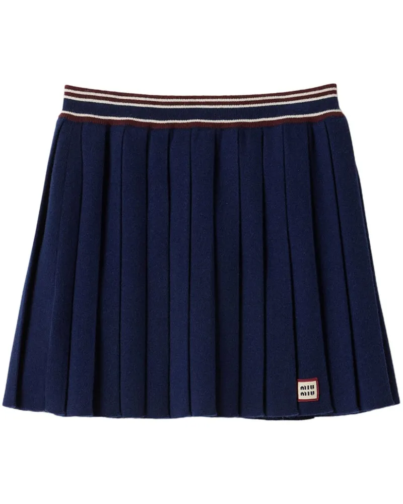 Miu Miu Minirock mit Falten - Blau Blau