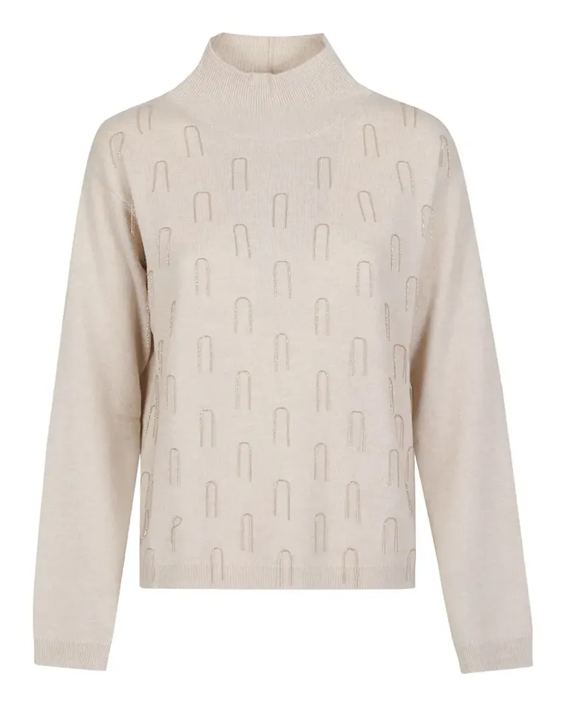 Fabiana Filippi bead-embellished high-neck sweater - Nude Nude