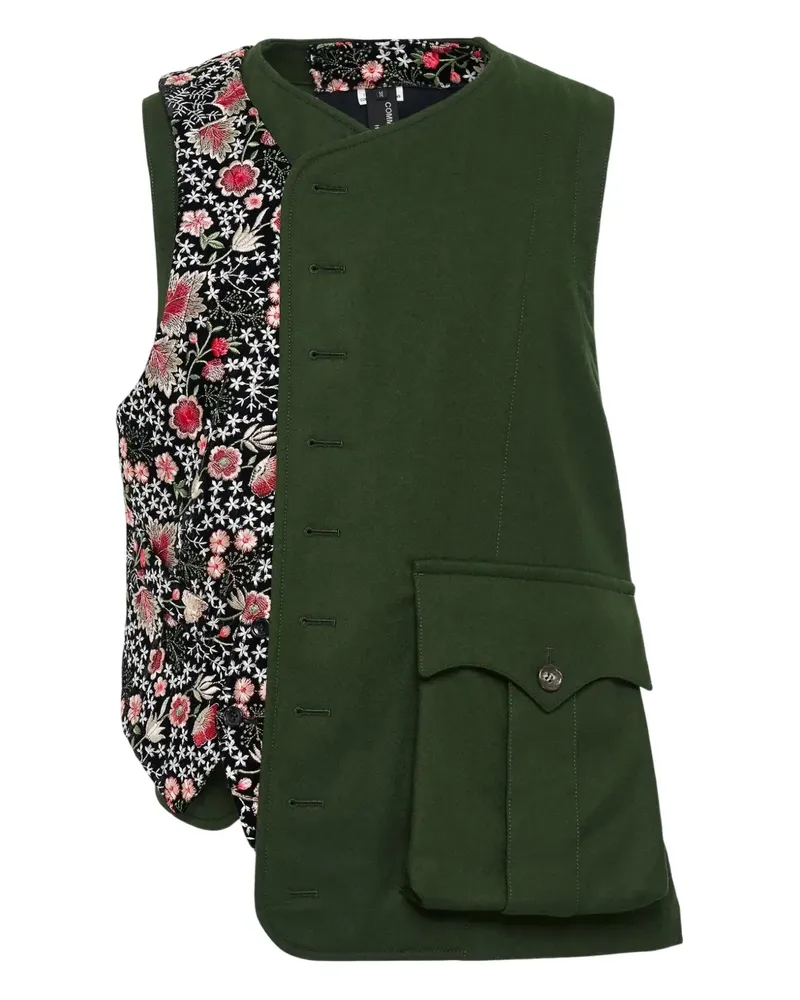 Comme des Garçons Weste mit Blumenmotiv - Grün Grün