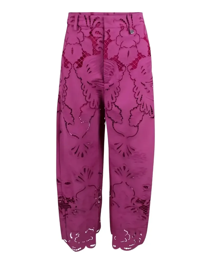 Giuseppe di Morabito Sangallo Palazzohose mit Blumendetail - Rosa Rosa