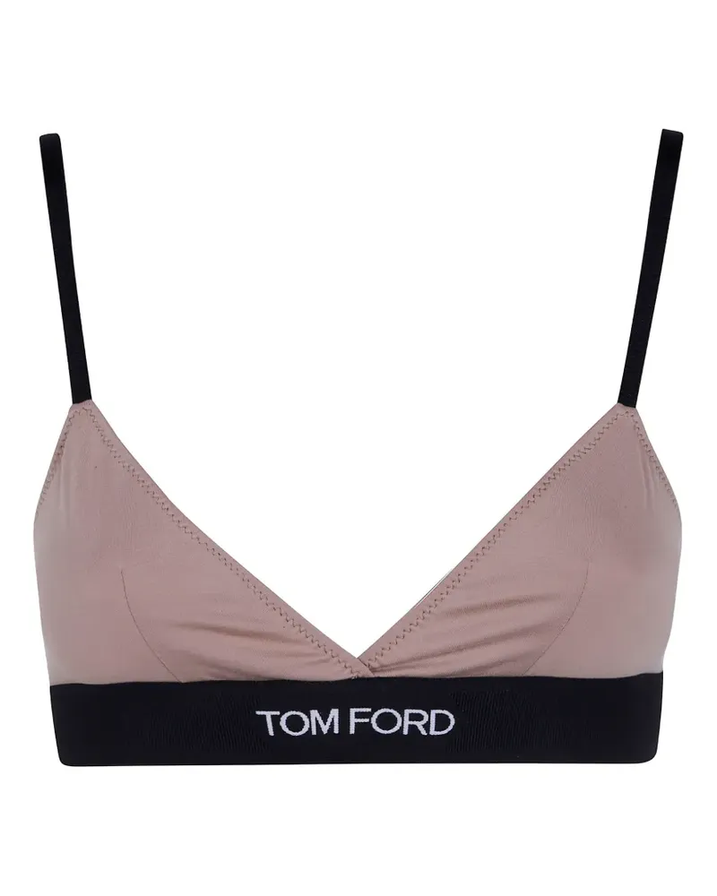 Tom Ford logo-underband triangle bra - Nude Nude