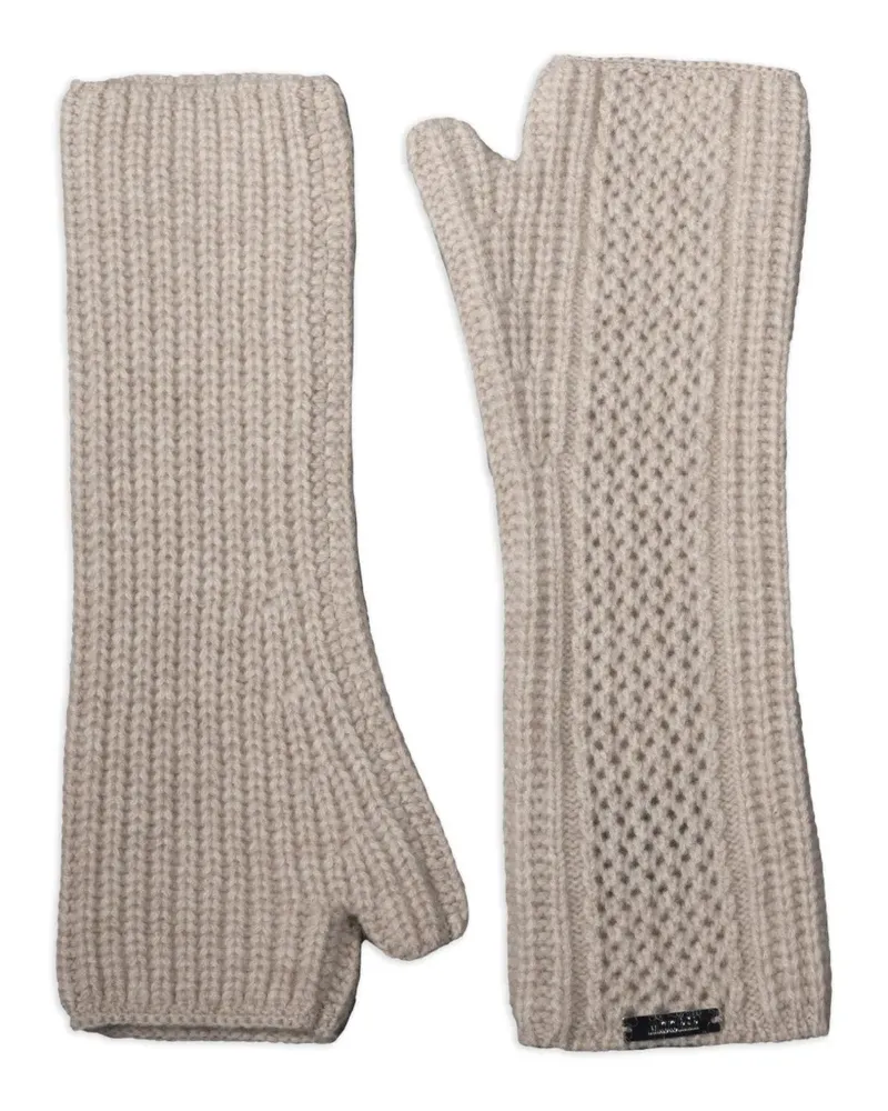 MOORER Gestrickte fingerlose Zulema Handschuhe - Nude Nude