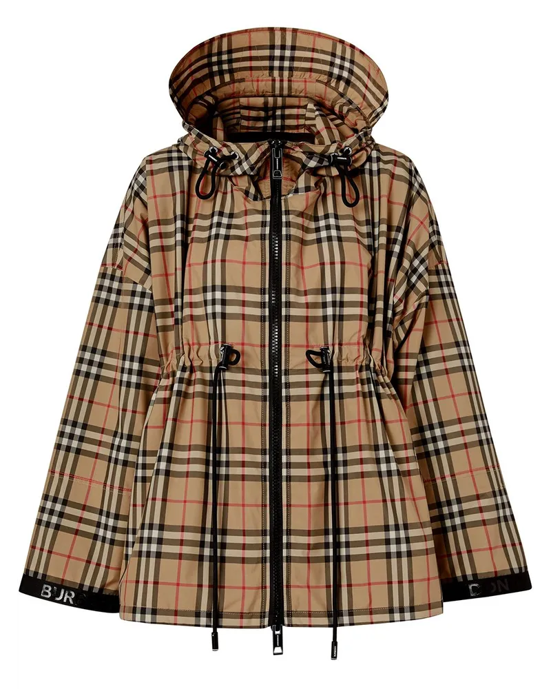 Burberry Vintage Check Kapuzenjacke mit Logo - Nude Nude