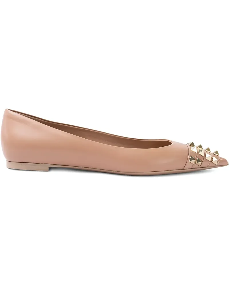 Valentino Garavani studded-embellishment ballet flats - Nude Nude