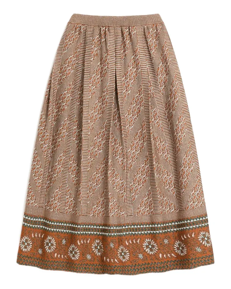 Valentino Garavani Gestrickte Rock mit Jacquardmuster - Braun Braun