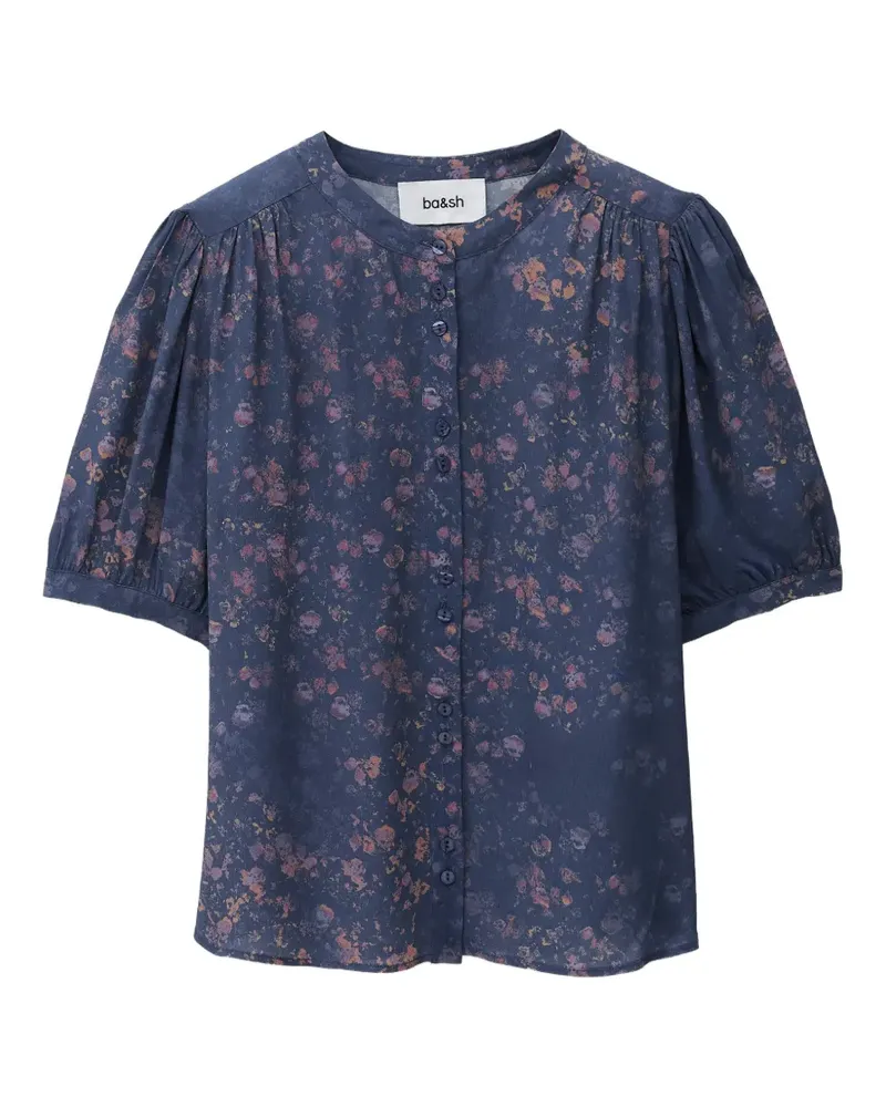 ba&sh Novella floral-print puff-sleeve top - Blau Blau