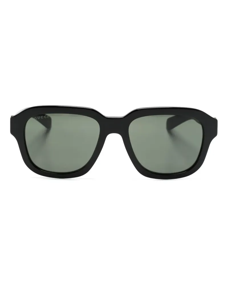 Gucci Oversized-Sonnenbrille mit Logo-Print - Schwarz Schwarz