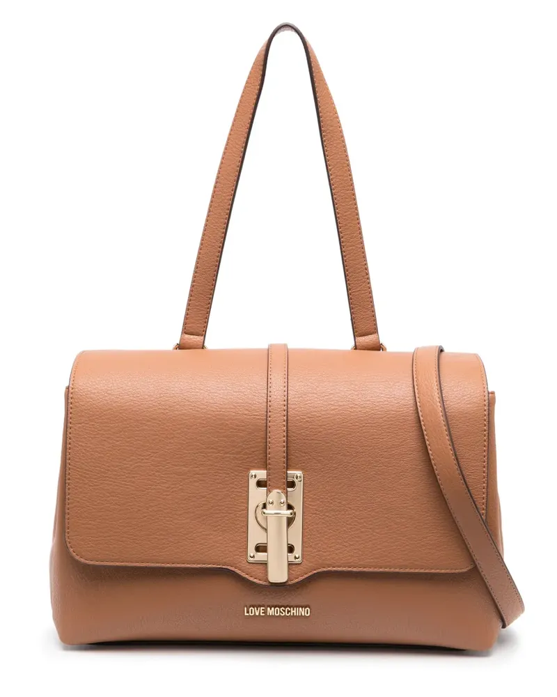 Moschino Schultertasche aus Leder - Braun Braun